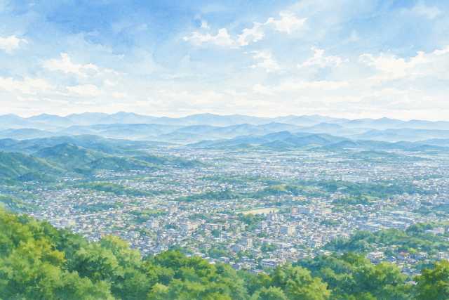 nara-wakakusayama-city-panorama-watercolor